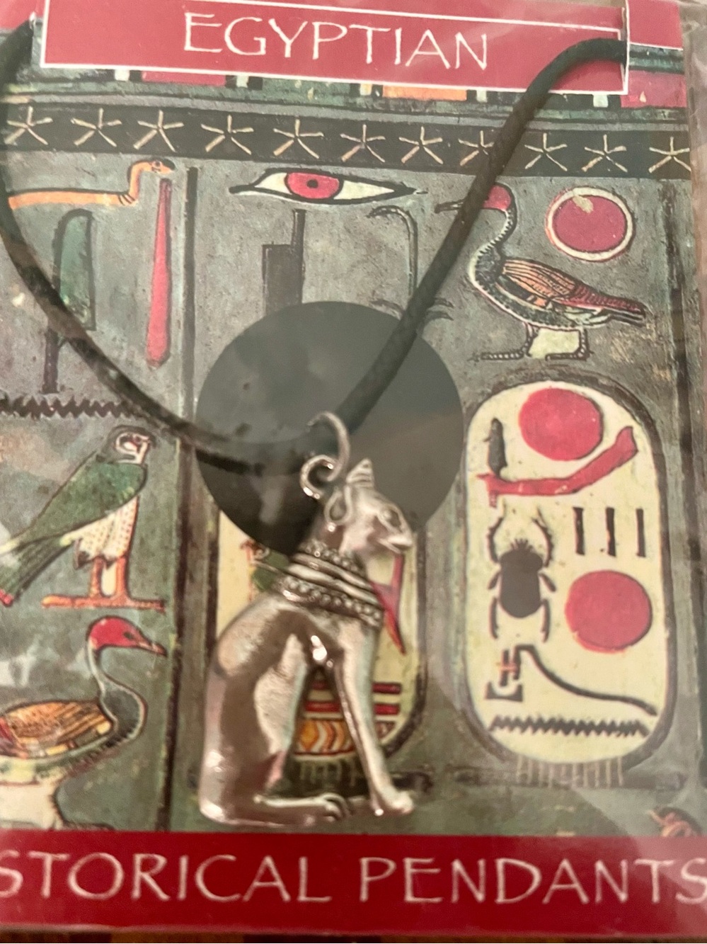 New Bastet Pewter Pendant with Necklace Historical Ancient Egyptian Cat Goddess